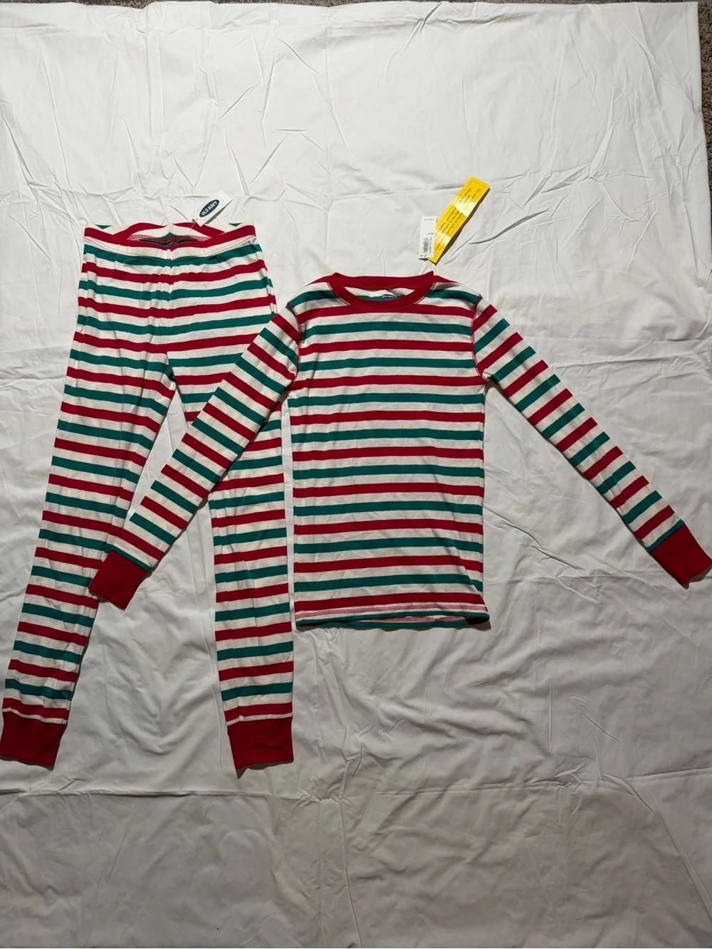 NWT Old Navy unisex Christmas pajama set, XL (12), 100% cotton red/grn/wht